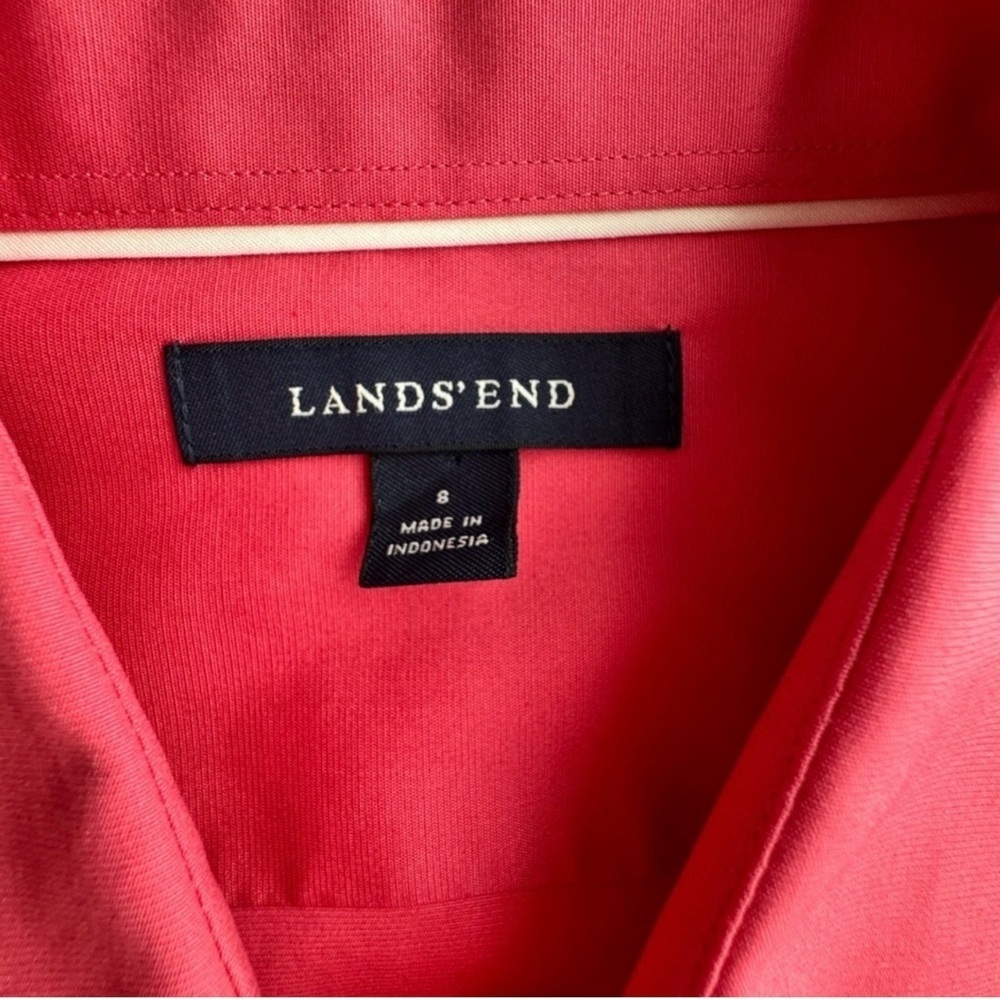Lands' End Pink Cotton Button Down Shirt S Classic Preppy Workwear Office Blouse - Picture 4 of 8